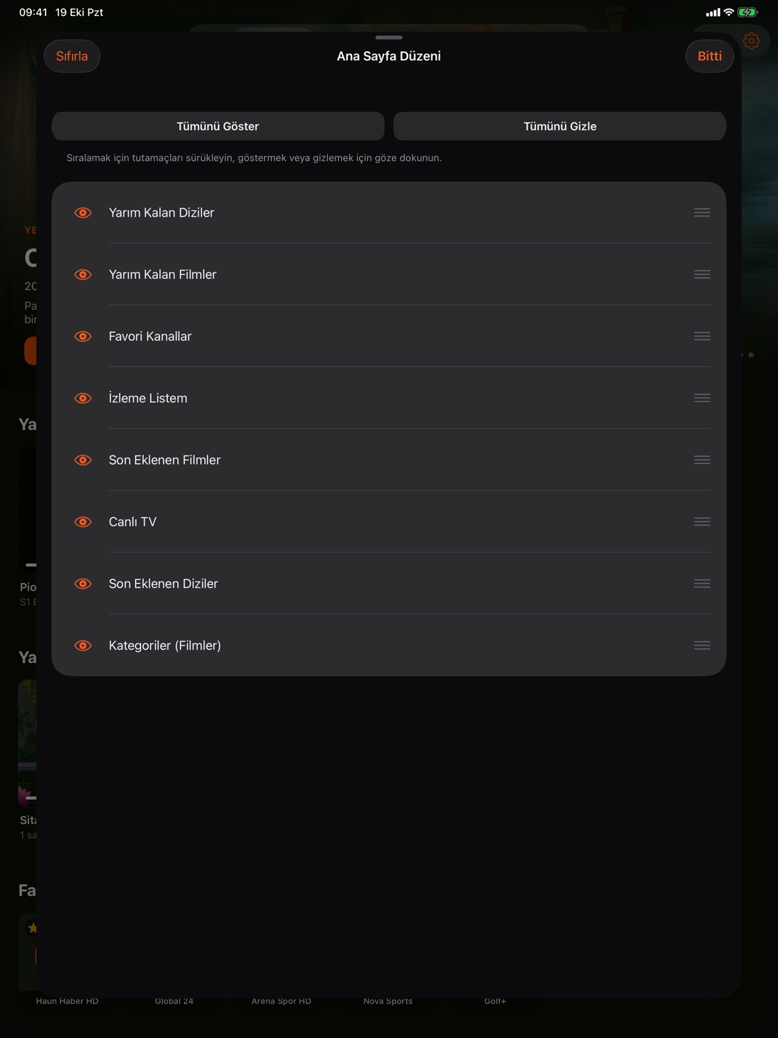 Ana sayfa düzeni