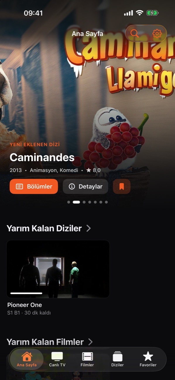 iPhone'da ana sayfada İzlemeye Devam Et